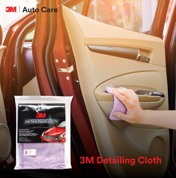 AC91-3M ผ้าไมโครไฟเบอร์ สำหรับลงแวกซ์ และเช็ดทำความสะอาดรถ สีม่วง ขนาด 50X50 ซม. PN39017L/S