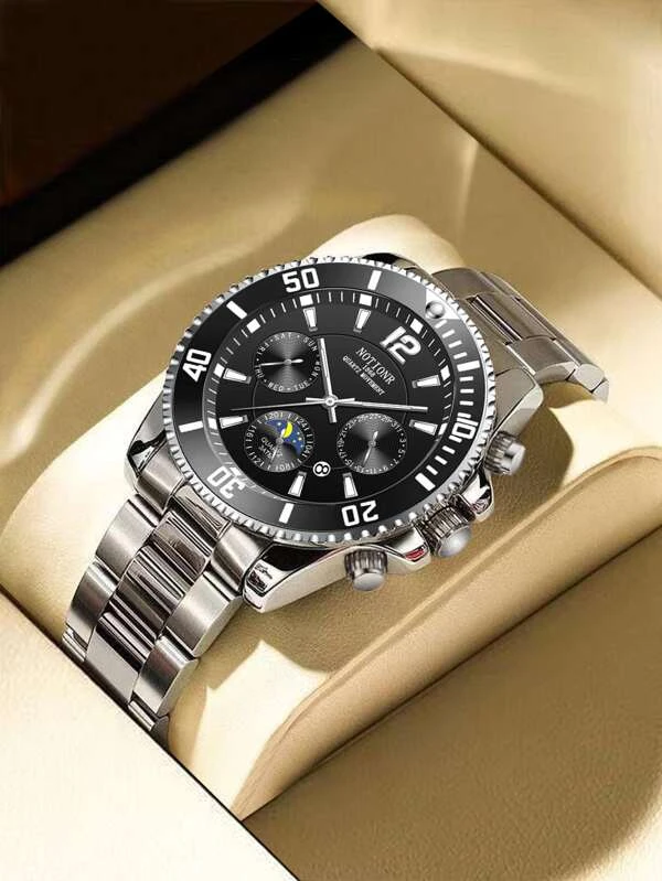 ผู้ชาย นาฬิกาข้อมือผู้ชาย ระบบควอตซ์ มีวันที่ระบุ หน้าปัดสามเรือน  น-32