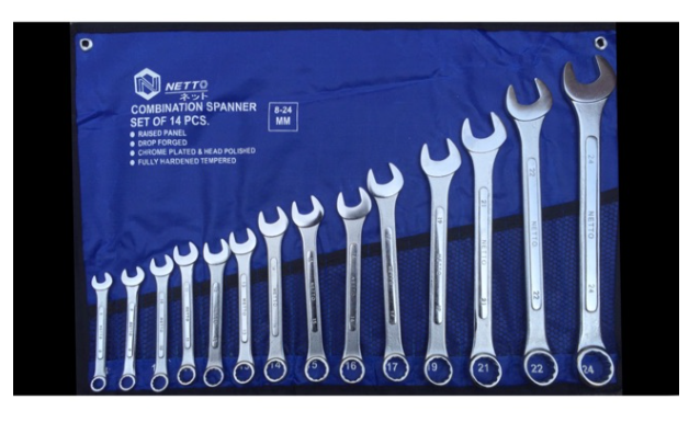 MW11-ชุดประแจแหวนข้าง ปากตายข้าง ประแจรวม แหวนข้างปากตาย 14 ตัว NETTO