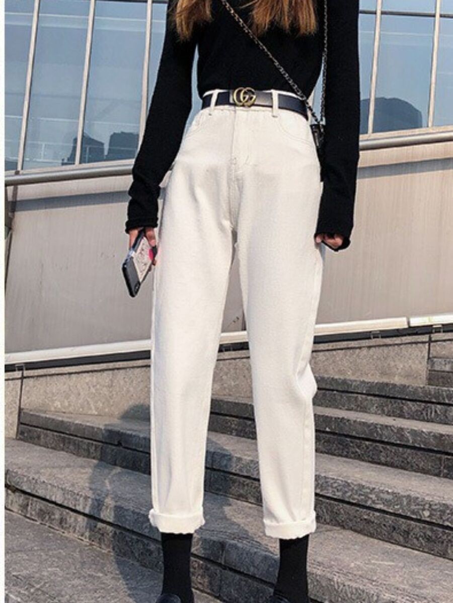 กางเกงยีนส์ กางเกงยีนส์ผู้หญิง กางเกงขายาว กางเกงยีนส์ขายาว กางเกงแฟชั่น  ee-56