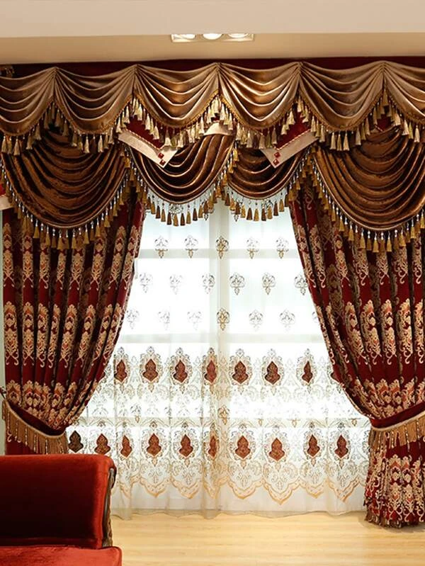 ผ้าม่าน ผ้าแจ็กการ์ด ลายเรขาคณิต  066