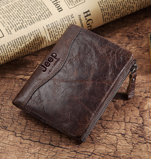 RAY88-Humerpaul กระเป๋าสตางค์สั้นสำหรับผู้ชายหนังแท้วินเทจผู้ถือบัตรขนาดเล็ก