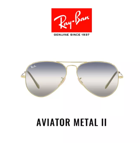 (ว#039) RAY-BAN AVIATOR METAL II - RB3689 001/GF -Sunglasses