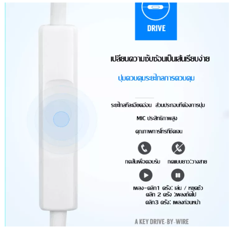 GE115-หูฟัง VIVO XE600 ของแท้ พร้อมแผงควบคุมอัจฉริยะ และไมโครโฟนในตัว ใช้กับช่องเสียบขนาด 3.5 mm ใช้ได้กับV9 V7+ V7 V5s XE600 V5 V3Max V3 X7X6 X20X21 y79 y75รับประกัน 1 ปี