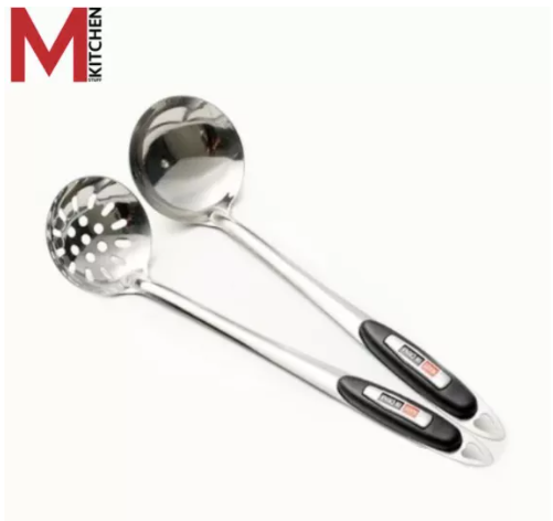 KIT75-M KITCHEN กระบวยสแตนเลส กระบวยสุกี้ กระบวยตักซุป กระชอน สแตนเลสขนาด 7.5 ซม. (ยาว 26 ซม.) 1221