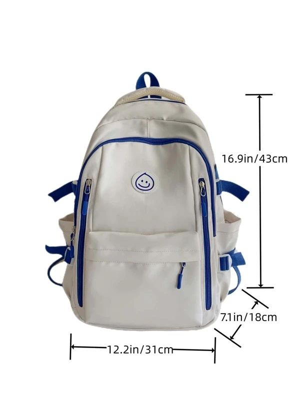 กระเป๋าเป้อเนกประสงค์ แพทช์ ตัวอักษร พร้อม จี้กระเป๋า  ll-102