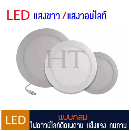 SA17-LED Panel Downlight โคมไฟดาวน์ไลท์โคมพาเนลไลท์แอลอีดี ดาวน์ไลท์ ขนาด 3W 6W 9W 12W กลม แสงขาว/แสงวอร์ม
