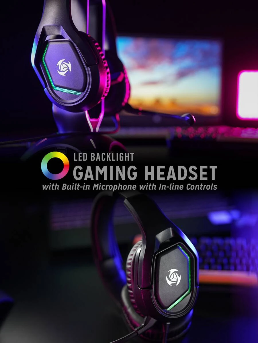 ไฟ LED ชุดหูฟังเกมมิ่งแบบมีสาย Wired Gaming Headset พร้อมไมโครโฟน  dd-71