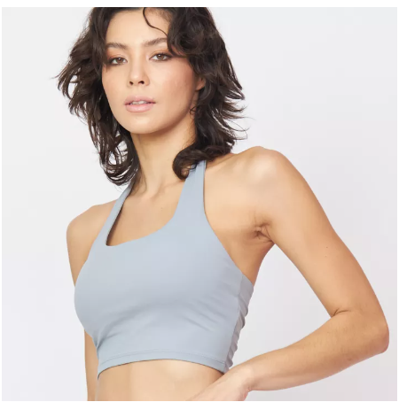 SF07-Luxeflex Halter Crop Top (Lisbon) - สปอร์ตบรา สีเทา / ชุดชั้นในออกกำลังกาย บราคล้องคอ