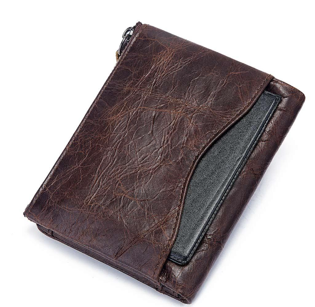 RAY81-HUMERPAUL กระเป๋าสตางค์ หนังแท้ ใบสั้น ใส่เหรียญได้ ขนาดเล็ก สไตล์วินเทจ สําหรับผู้ชาย