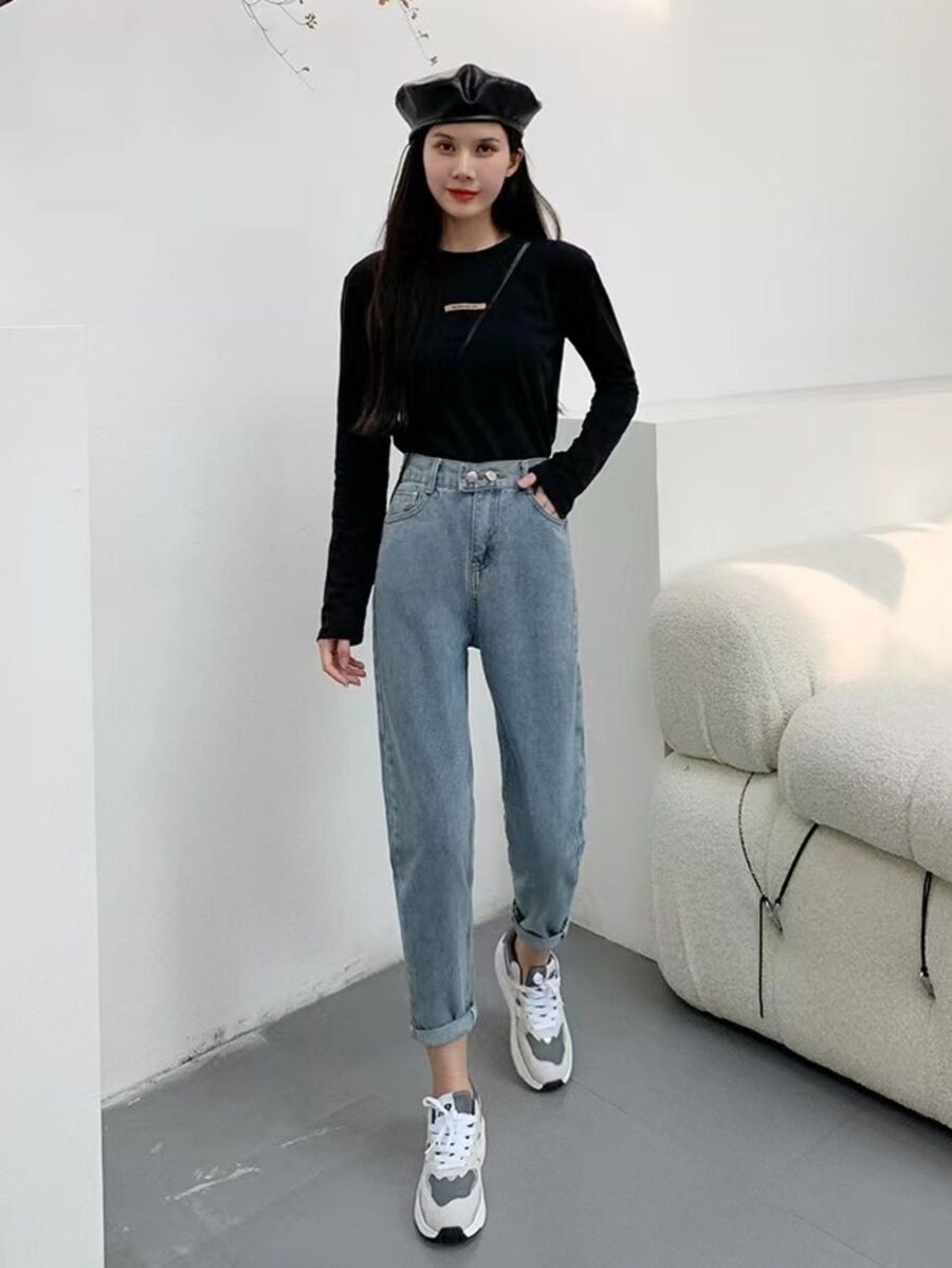 กางเกงยีนส์ กางเกงยีนส์ผู้หญิง กางเกงขายาว กางเกงยีนส์ขายาว กางเกงแฟชั่น  ee-54