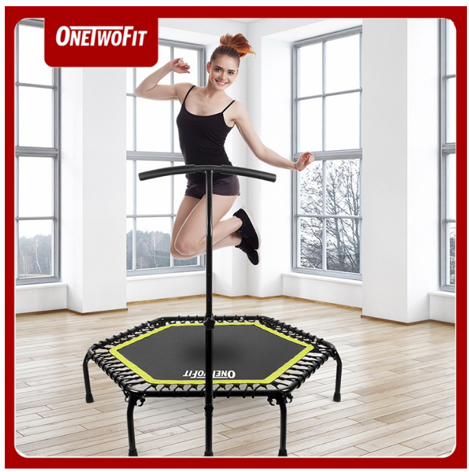ฟ-053 OneTwoFit แทรมโพลีนขนาด45นิ้ว พร้อมมือจับแบบปรับระดับ ใช้สำหรับการออกกำลังกาย OT122
