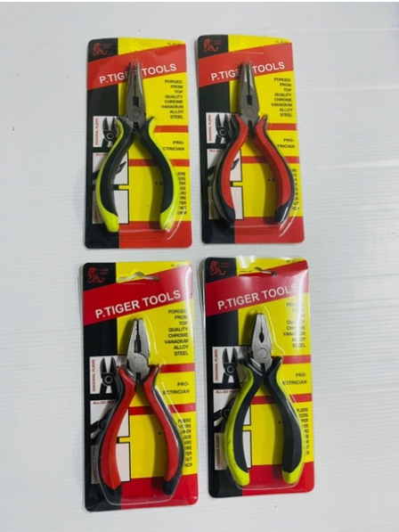MW122-มีจำนวนจำกัด ! คีมปากแหลม 5นิ้ว , คีมปากจิ้งจก 5นิ้ว , ด้ามหุ้ม Style ?? , P. TIGER , ราคาถูก ราคาส่ง ราคา ต่อตัว