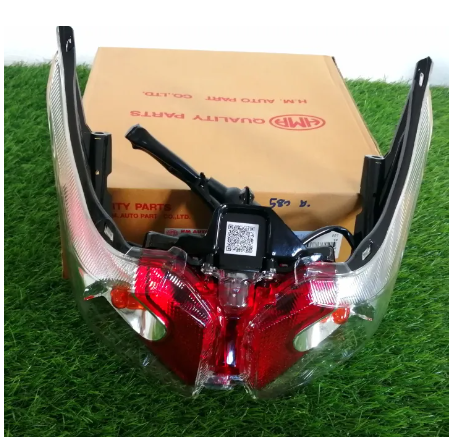 FU103-ไฟท้าย ชุดไฟท้าย โคมไฟท้ายรถมอเตอร์ไซค์HONDA WAVE 125I NEW LED ปี2012 ไฟท้าย HMชุดเเพชร(แดง/ใส)