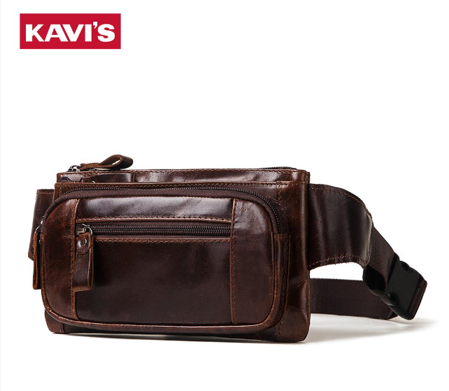 HU47-KAVIS วินเทจ 100% หนังวัวแท้หนังผู้ชายกระเป๋าคาดเอวชายแพ็คเข็มขัดลูปกระเป๋าใส่โทรศัพท์มือถือกระเป๋าชายกระเป๋า