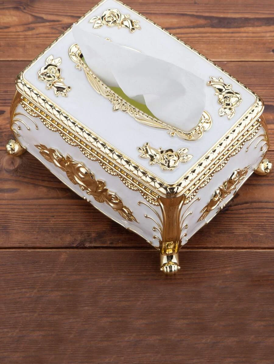 ฝาครอบกล่องกระดาษทิชชู่ พลาสติก 1 ชิ้น, กล่องเก็บกระดาษทิชชู่ ลายดอกไม้ ทันสมัย สำหรับ บ้าน  nn-163