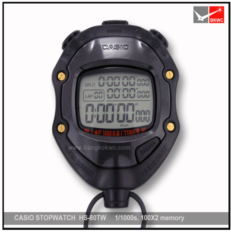 H01-นาฬิกาจับเวลา CASIO STOPWATCH HS-80TW (MULTI-FUNCTION) (มีสินค้าพร้อมส่ง)