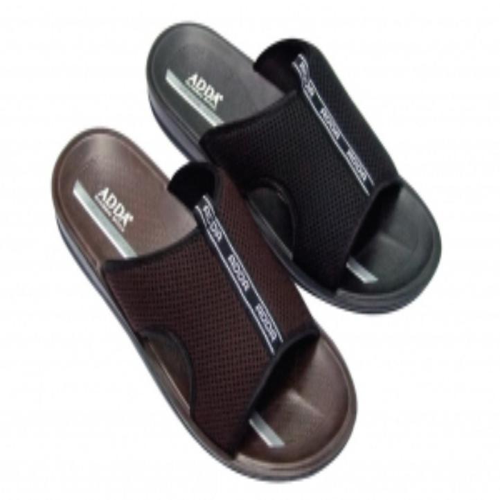PE95-ADDA รองเท้าแตะแบบสวมสีดำตรงแถบสวมเป็นผ้า