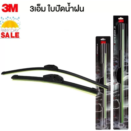 AC224-3M Car Wiper Blade ขนาด 22 นิ้ว และ 18 นิ้ว สำหรับ Mitsubishi New Pajero Sport ปี 2015-ปัจจุบัน 3เอ็ม ใบปัดน้ำฝน รุ่น Frameless สำหรับรถยนต์ยี่ห้อมิตซูบิชิ Mitsubishi