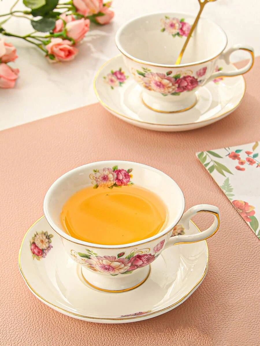 1 ชิ้น แก้วมัค พร้อม สร้างสรรค์ ลาย ดอกไม้ กาแฟ แก้วมัค & ที่รองแก้ว สำหรับ เครื่องใช้บนโต๊ะอาหาร โต๊ะ  oo-161