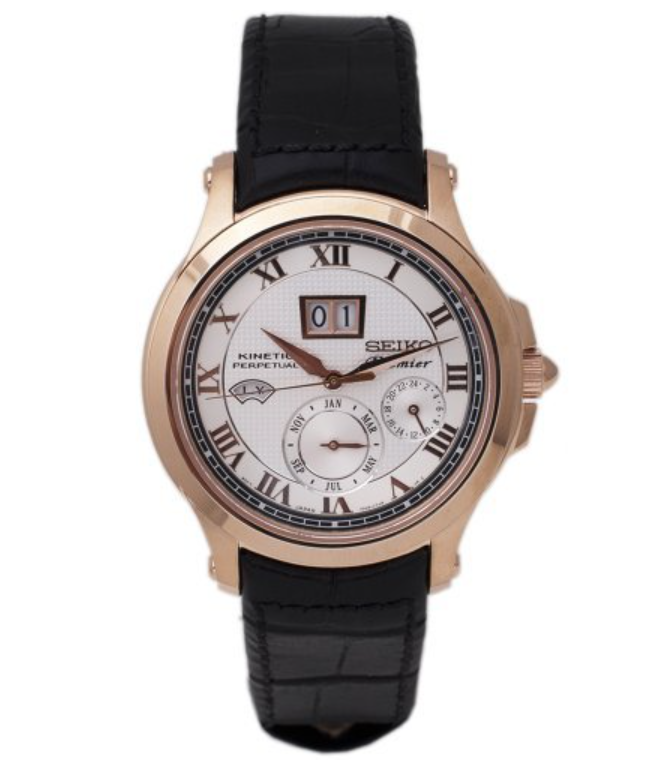 H99-SEIKO Premier Kinetic Perpetual Calendar auto relay SNP050P1 pinkgold