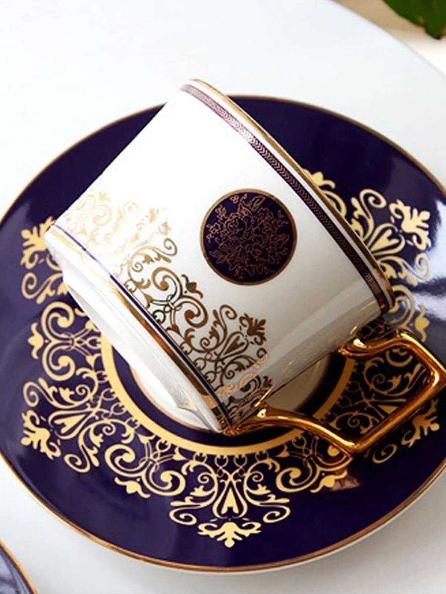 2 ชิ้น แก้วมัค & จาน สไตล์ยุโรป แก้วมัคสำนักงาน & จาน เซ็ต สำหรับ กาแฟ บ้าน  oo-159