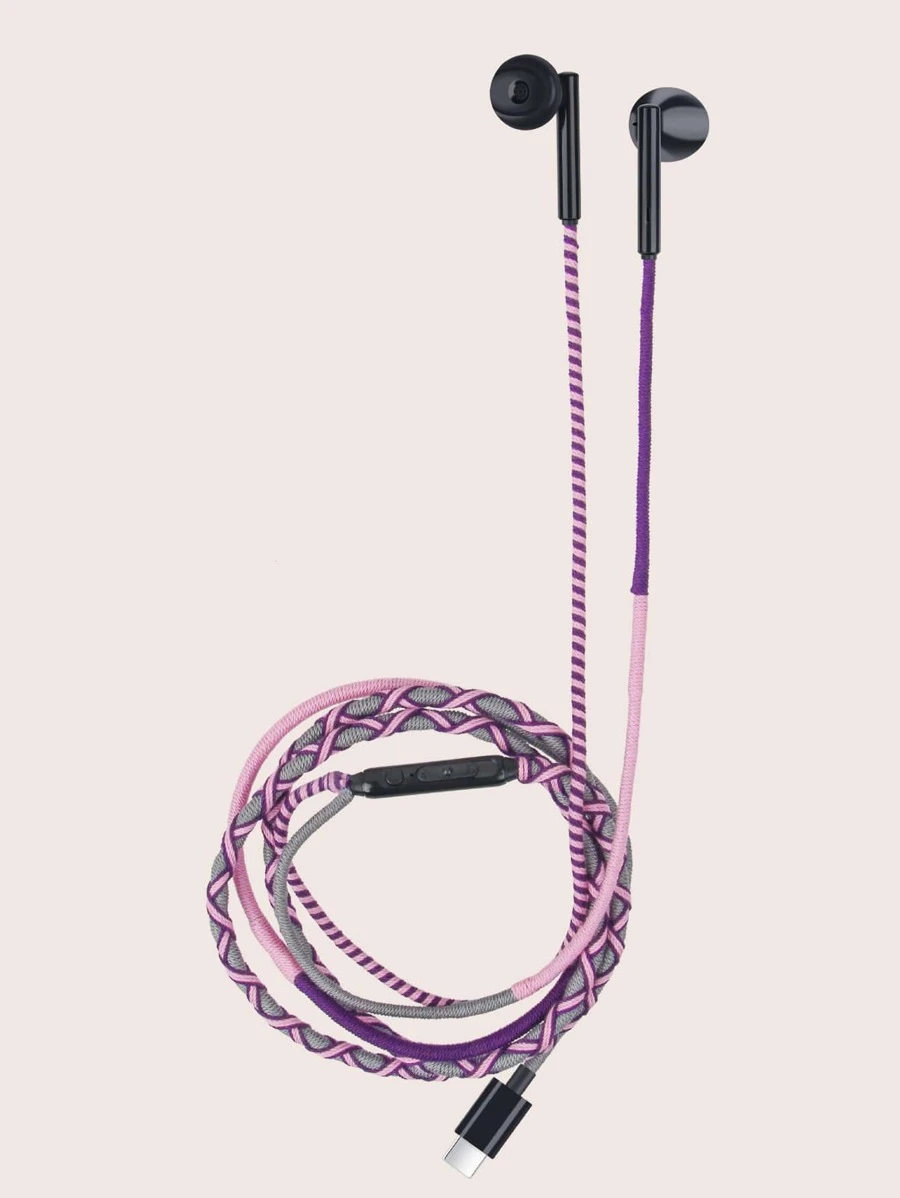 หูฟัง อินเอียร์ Type-C มีสาย เชือกทอ 1 ชิ้น  dd-4