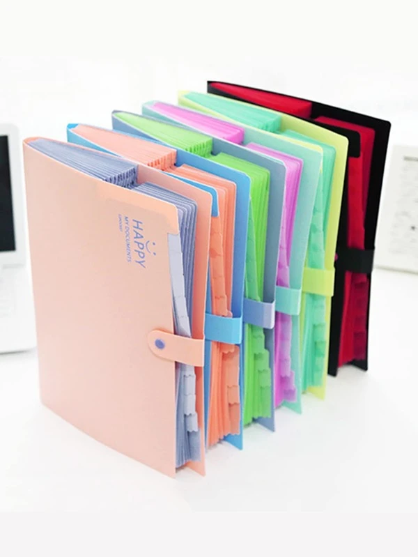 แฟ้มเอกสาร 1 ชิ้น A4 ลายตัวอักษร หลากสี  f-68