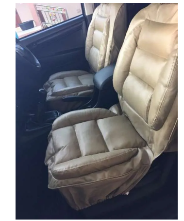 RE74-ชุดหุ้มเบาะรถยนต์ แบบสวมทับ Free Size สีครีม ชุดหุ้มเบาะรถ ชุดคู่หน้า ใช้ได้ทั้งรถกระบะและรถเก๋ง