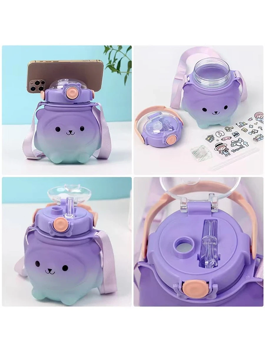 ขวด รูปร่าง หมี ไล่โทนสี สีสุ่ม น้ำ น่ารัก กีฬา สำหรับ กลางแจ้ง 1 ชิ้น  oo-230