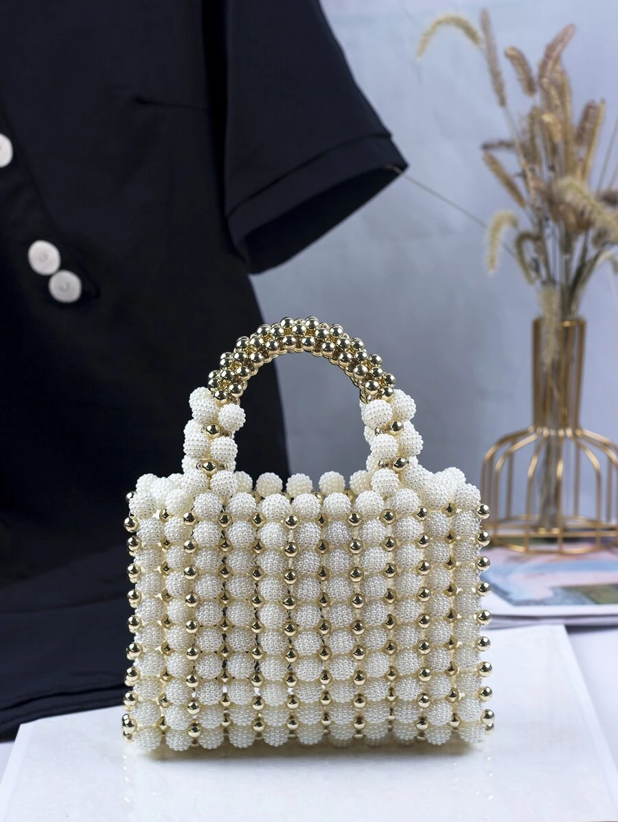 กระเป๋าถือ ลูกปัด ดีไซน์ v-85