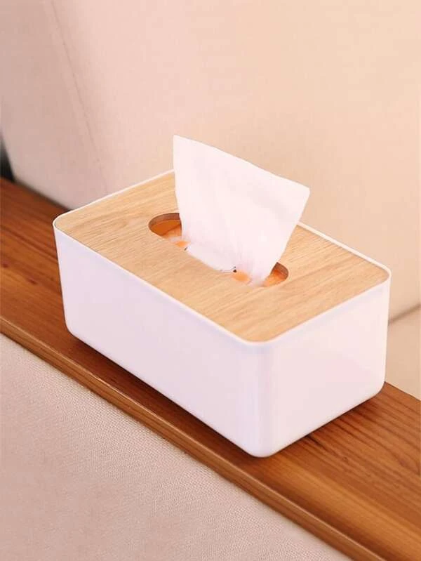 1 ชิ้น ไม้ ฝาปิด ตกแต่ง เนื้อเยื่อ จัดเก็บ เรียบง่าย กล่องทิชชู่ สำหรับ โต๊ะ  nn-22
