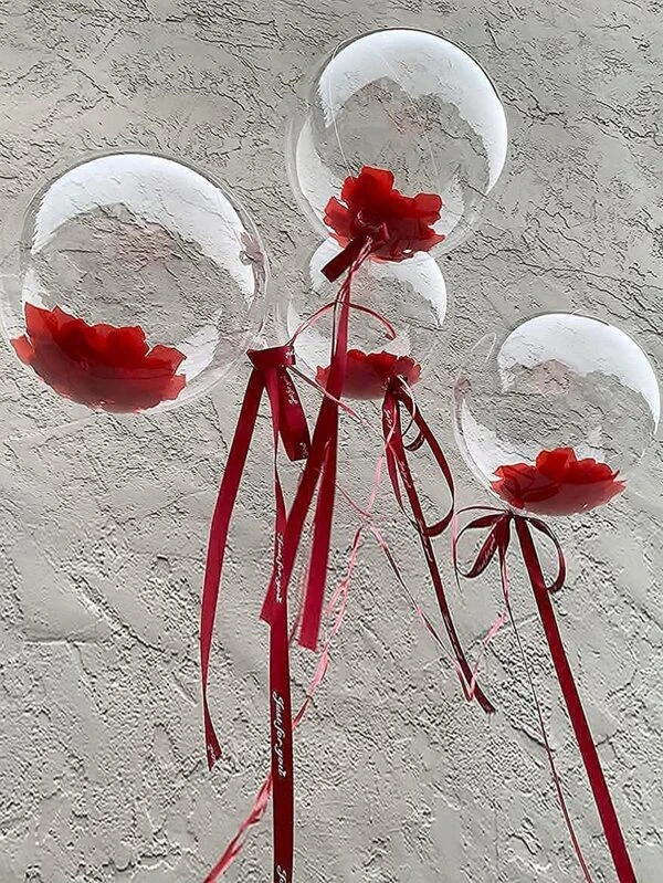 ชุด ลูกโป่งตกแต่ง ตกแต่ง กลีบ โปร่งใส 11 ชิ้น p-86