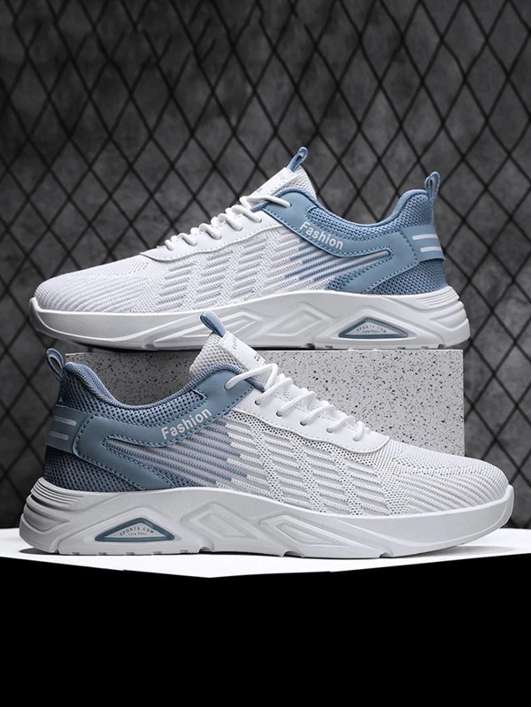 ผู้ชาย รองเท้าวิ่ง ทูโทน พิมพ์ ตัวอักษร สายรัดหน้า m-93