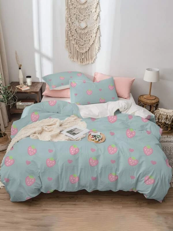 เซต ปลอกผ้านวม ลายสตรอว์เบอร์รี (ไม่รวมไส้นวม)  ค-40