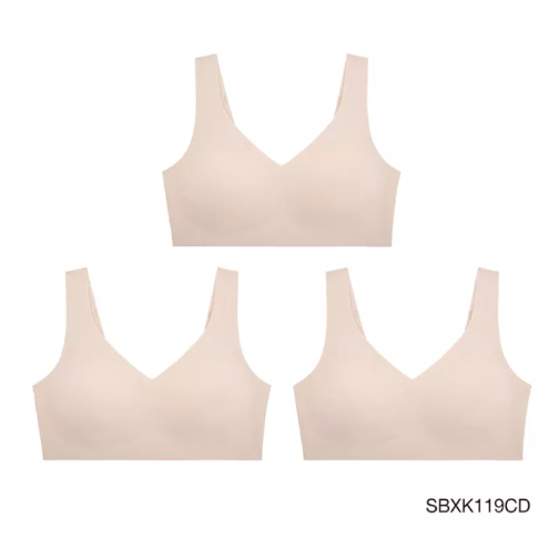 BRA86 [แพ็ค 3 ชิ้น] Sabina เสื้อชั้นใน (ไม่มีโครง) รุ่น Seamless Fit รหัส SBXK119 สีเนื้อเข้ม