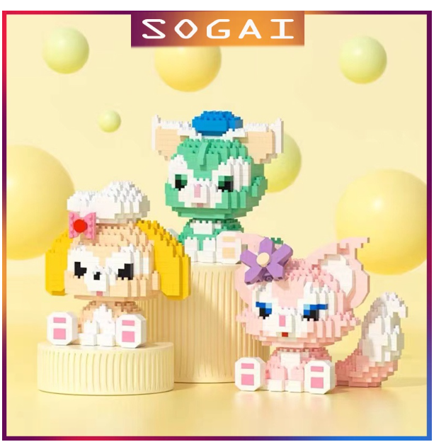MM100-（สินค้าเฉพาะจุด）ตัวต่อนาโนตุ๊กตาดัฟฟี่ สเตลล่าลู หมีกับกระต่าย​ Nanoblock บล็อกเลโก้