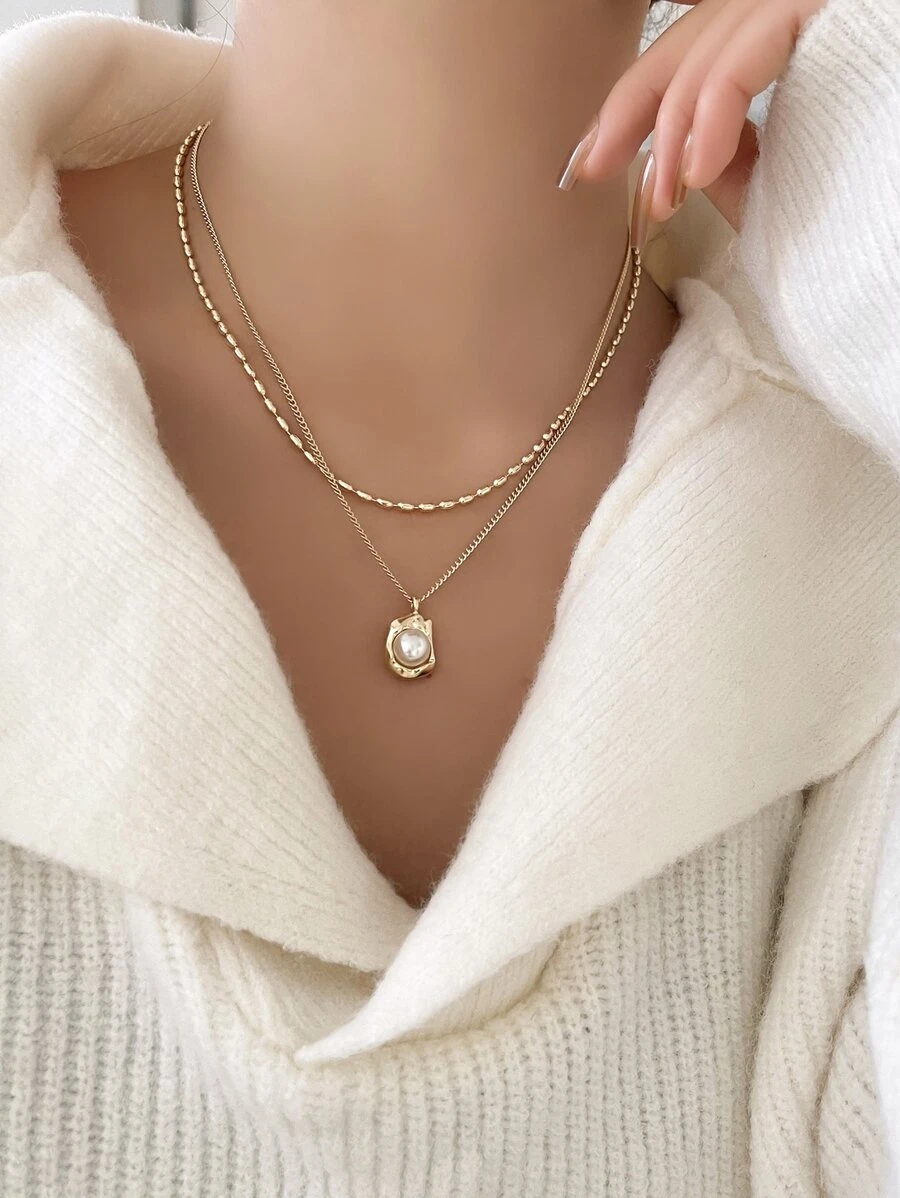 DAZY สร้อยคอ จี้ ไข่มุกเทียม kk-29