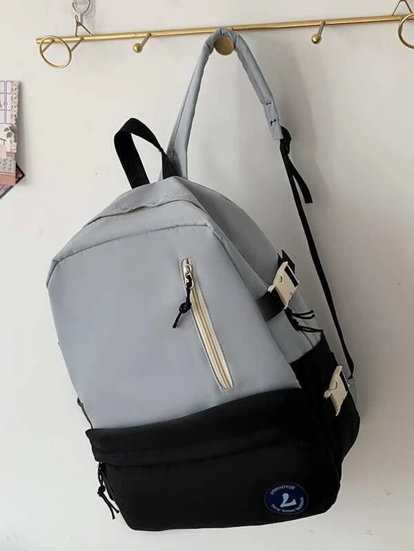 กระเป๋าเป้ คลาสสิค บล็อคสี กราฟฟิค ตัวอักษร  ll-25