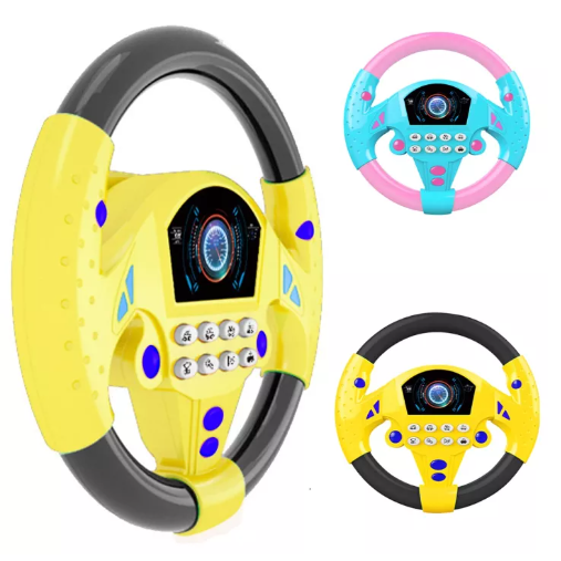 N86-พวงมาลัยอนาล็อกของเล่นเด็ก พวงมาลัยของเล่น จำลองพวงมาลัยรถมีเสียงเพลงมีไฟหมุนได้รอบทิศทางพวงมาลัยจำลองของเล่นเพื่อการศึกษาสำหรับเด็ก