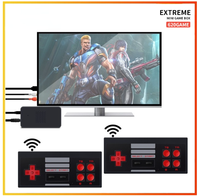 ROM04-เกมคอนโซล ทีวี Nintendo NES Clone 620 เกม Retro Mini Wireless Gamebox ในตัว 620 Classic Games