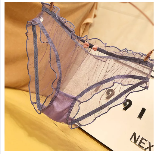 PAN71 กางเกงในลูกไม้สไตล์ญี่ปุ่นเซ็กซี่สำหรับสาวๆกางเกงในทรงสามเหลี่ยมซีทรูบางเฉียบกางเกงในเอวต่ำปานกลางยั่วยวนร้อนแรงผ้าตาข่าย