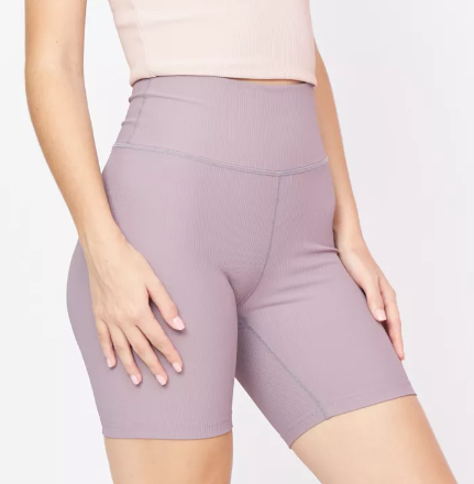 SF35-Ribbed Biker shorts (Mauve) - กางเกงขาสั้นม่วง / กางเกงออกกำลังกาย กางเกงกีฬา