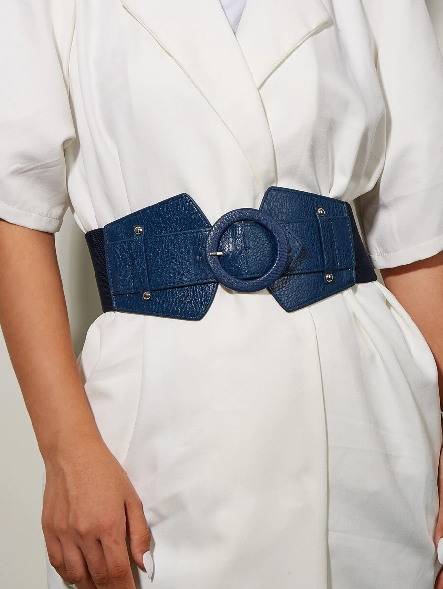 เข็มขัดบักเคิล ลายนูนจระเข้ ทรงกลม  l-084