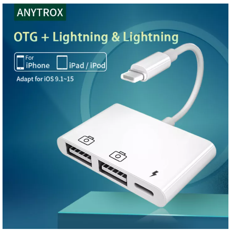 GE129-Lightning to USB Adapter, USB 3.0 OTG รองรับการชาร์จ, ปลั๊กแอนด์เพลย์, อะแดปเตอร์เข้ากันได้กับ iPhone/iPad, USB ตัวเมียสามารถเชื่อมต่อกล้อง/ดิสก์ U/คีย์บอร